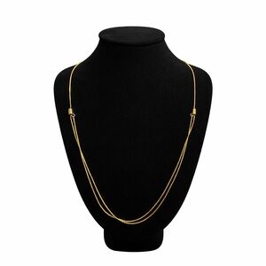 Goldtone Adjustable Slider Necklace | Layered Drape | 9–13 in